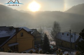 Poranek w Pieninach zimą