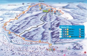 Mapa tras narciarskich - Palenica, Szafranówka - Szczawnica